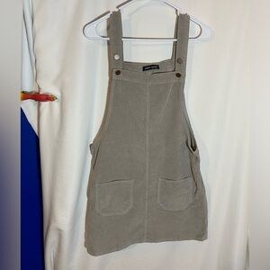 Angry Rabbit Gray Corduroy Overall Dress, size small